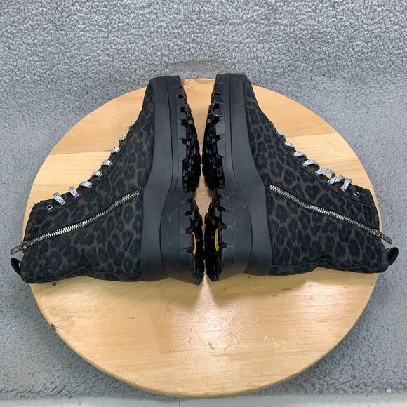 P448 Denise Platform Womens Size EU 41 / US 10-11 Boots Combat Leopard Print - Picture 5 of 9